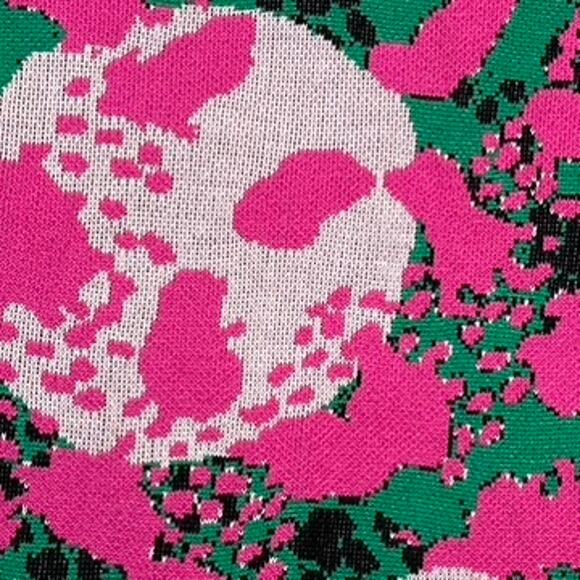 Vintage Art Knit Sweater Dress Memphis Milano Abstract Pink Green M - Picture 6 of 6